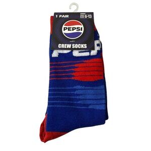 Pepsi Men’s Crew Socks Red Blue Logo Graphic NWT 6-13